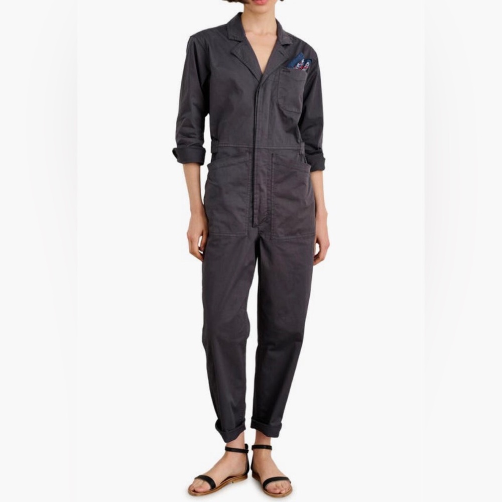NWT $215 Alex Mill Standard Long Sleeve Stretch Cotton Twill Jumpsuit -Small!